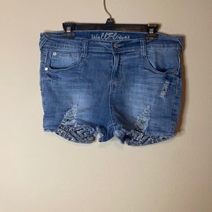 Well Flower Jean Shorts